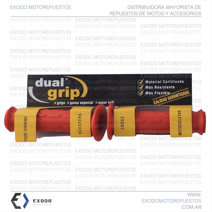 PUÑO CORTO DUAL GRIP ROJO (125mm) **