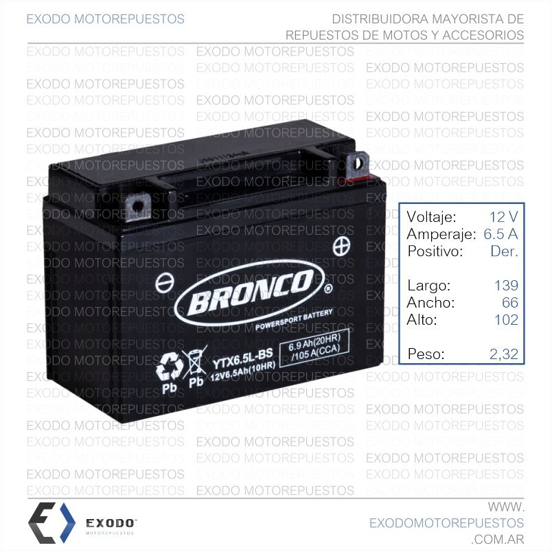 BATERIA YTX6.5L-BS (Ristobat) *