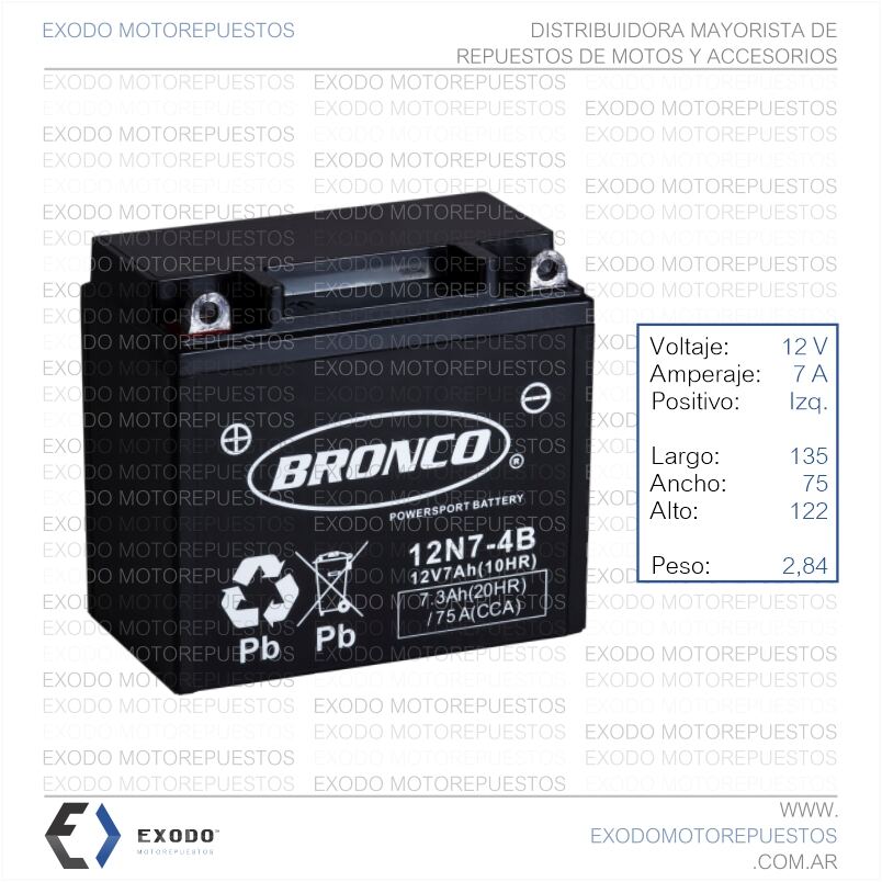 BATERIA 12N7-4B (Ristobat) *