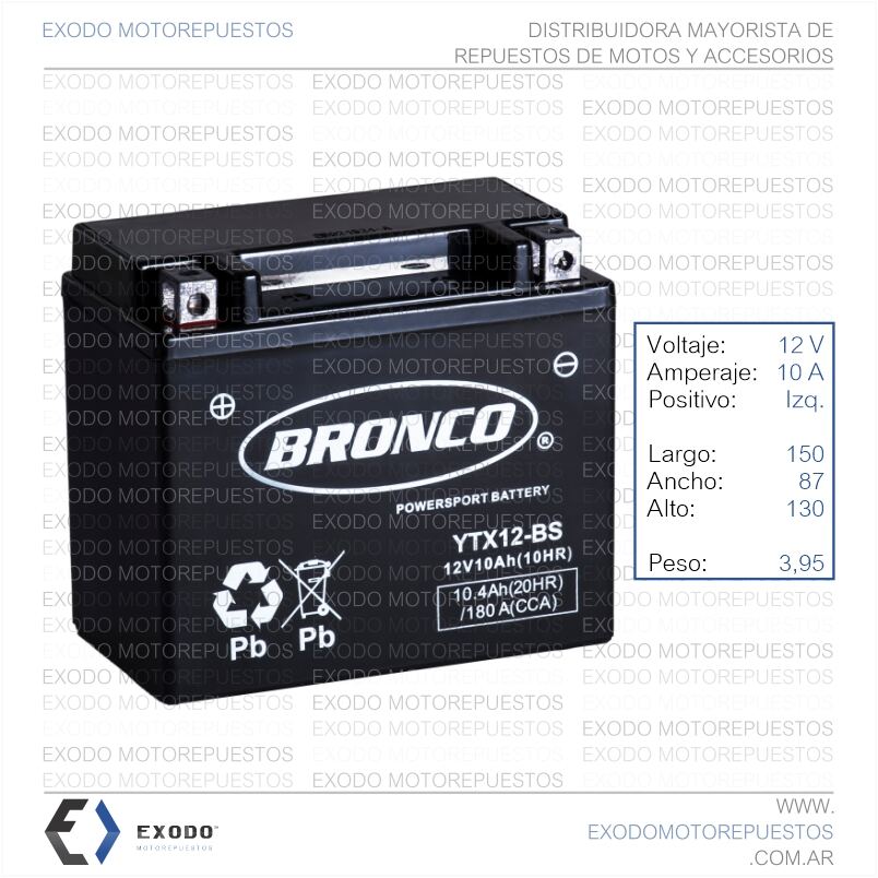 BATERIA YTX12-BS (Ristobat) *
