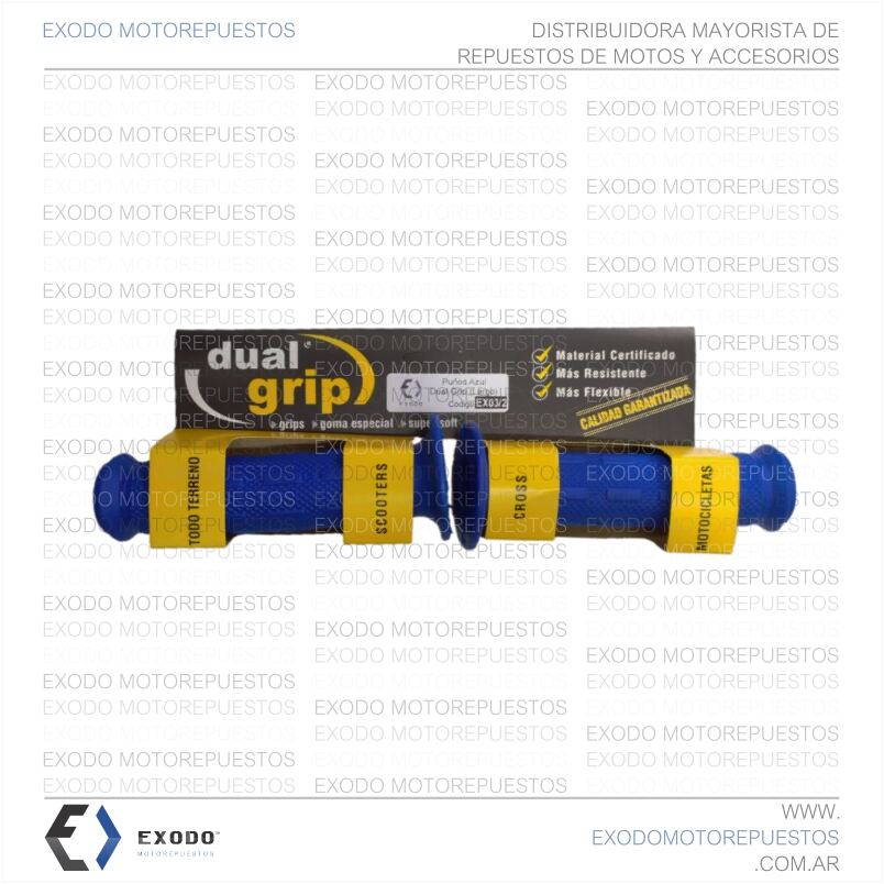 PUÑO LARGO DUAL GRIP AZUL (135mm) **