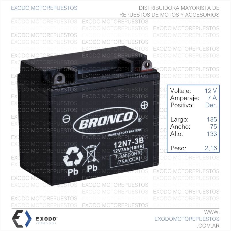 BATERIA 12N7-3B (Ristobat) *