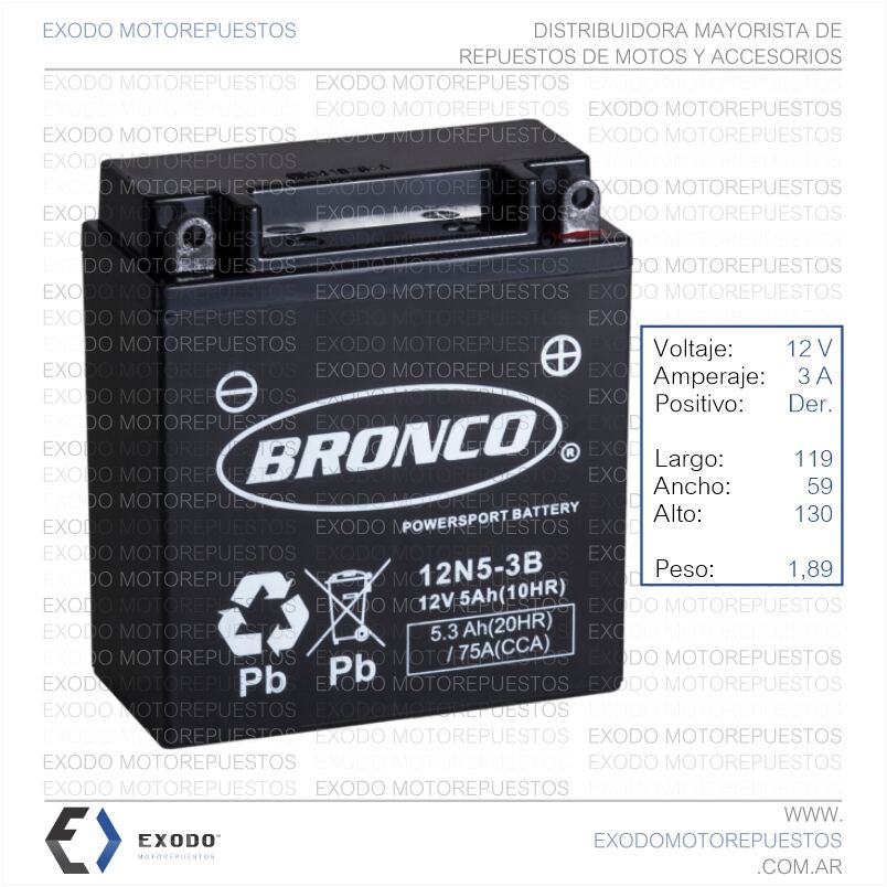 BATERIA 12N5-3B (Ristobat) *