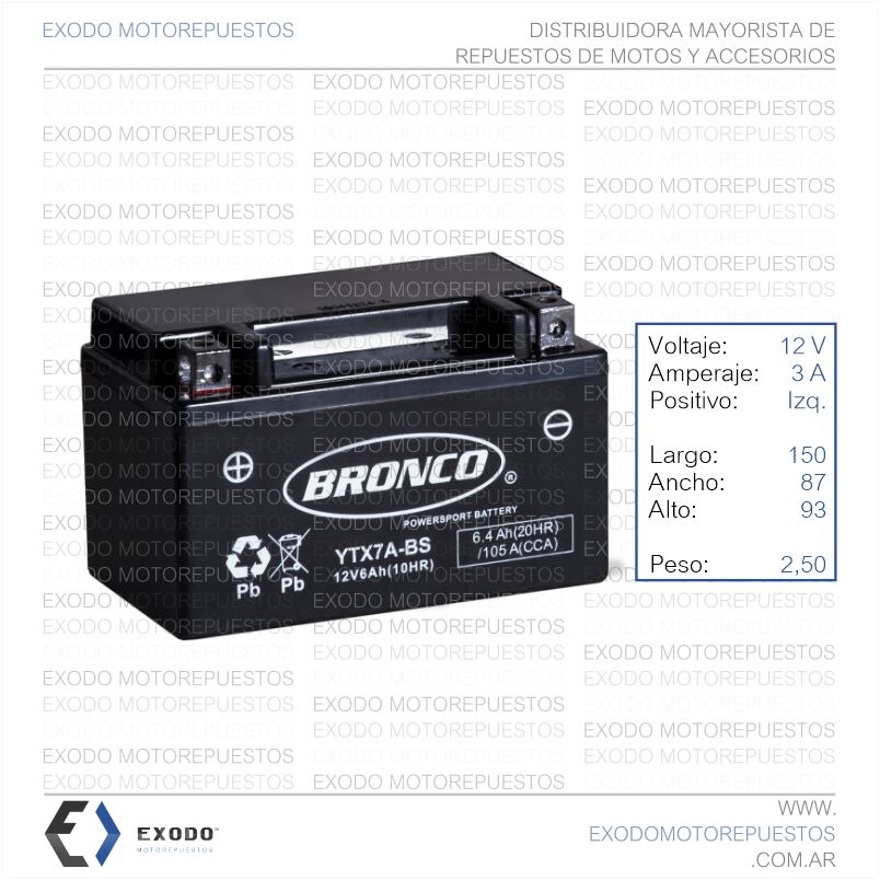 Imagen de BATERIA YTX7A-BS (Ristobat) *