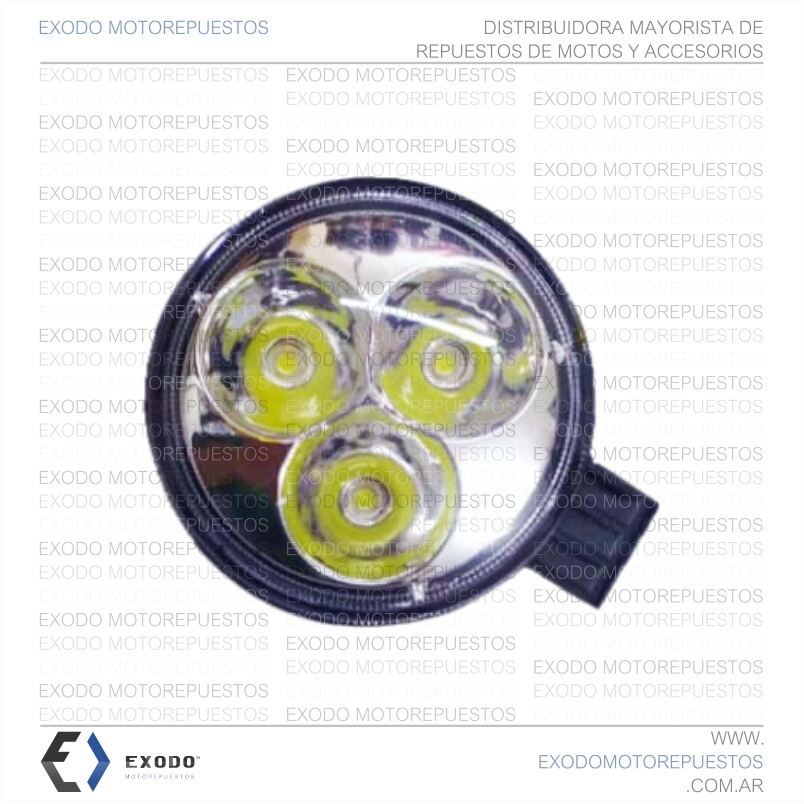 FARO LED REDONDO 3 LEDS ALTA POTENCIA 12V 9W *