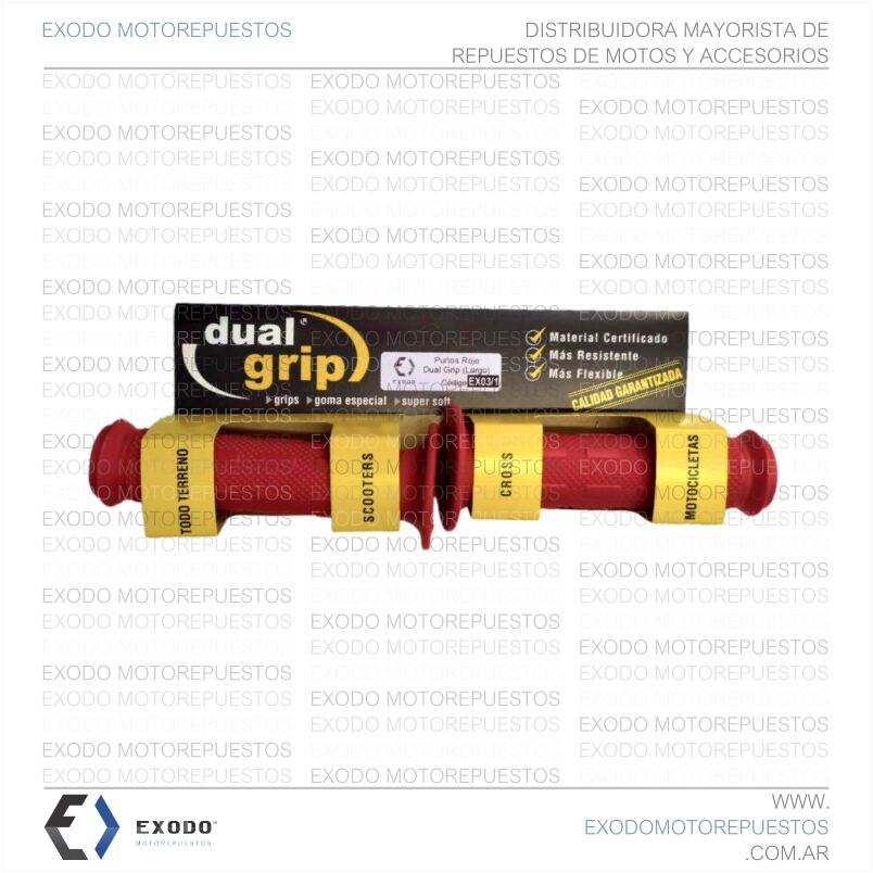 PUÑO LARGO DUAL GRIP ROJO (135mm) **