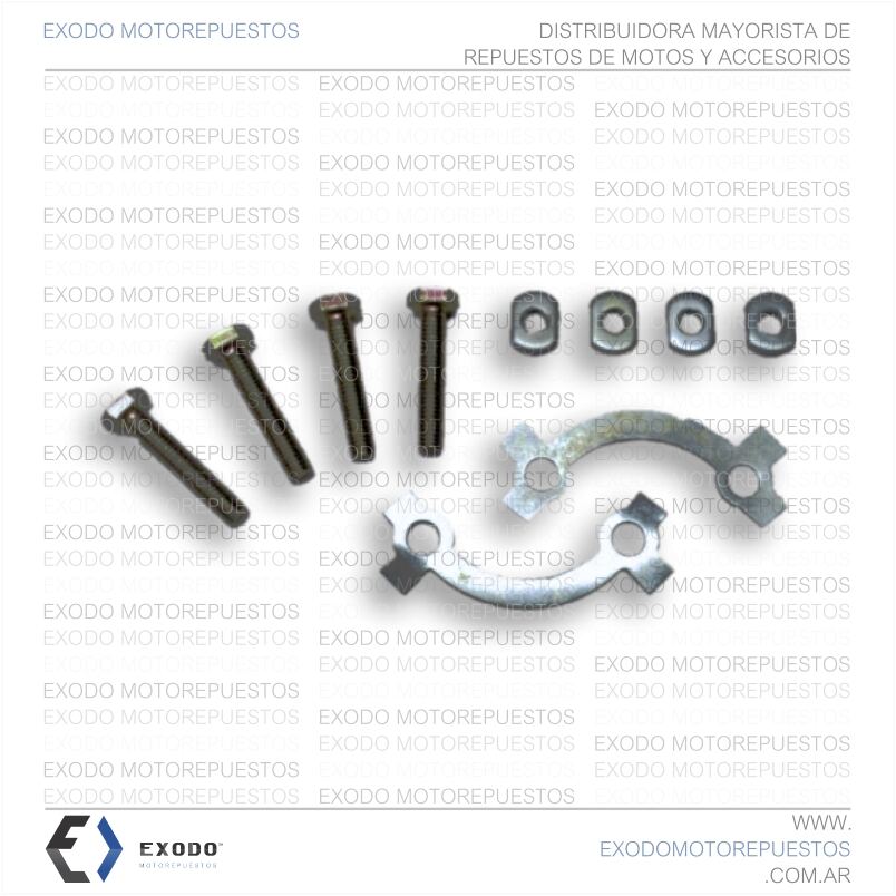 KIT SEGURO CORONA 125/150 CON BULON Y TUERCA OVALADA 