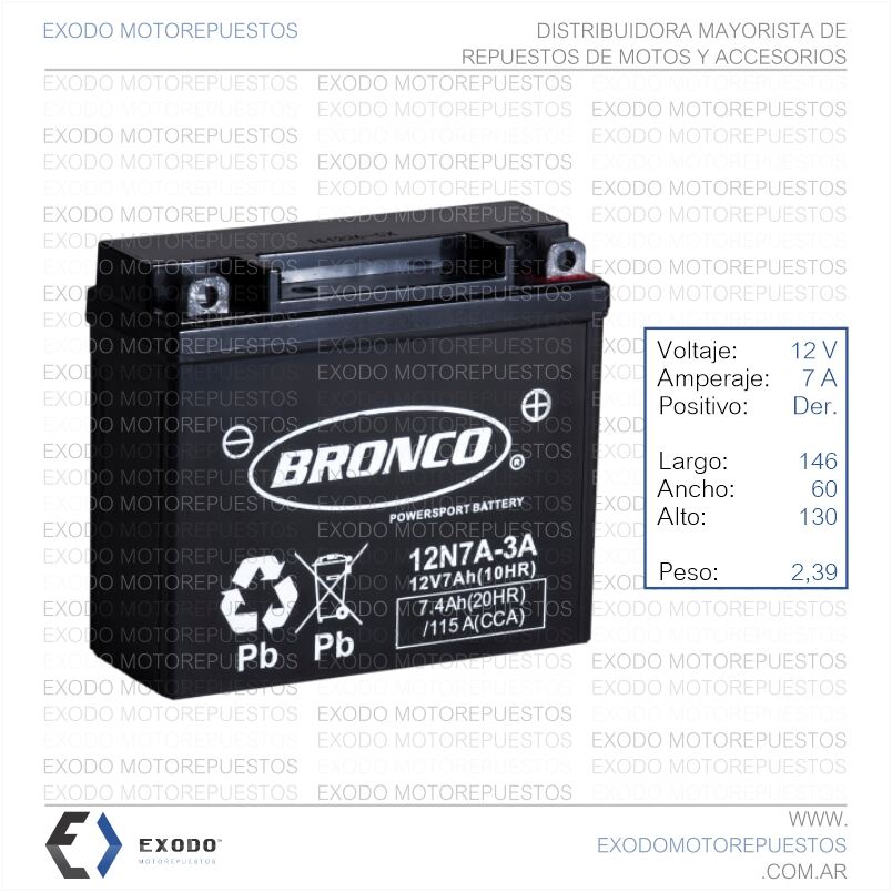 BATERIA 12N7A-3A (Ristobat) *