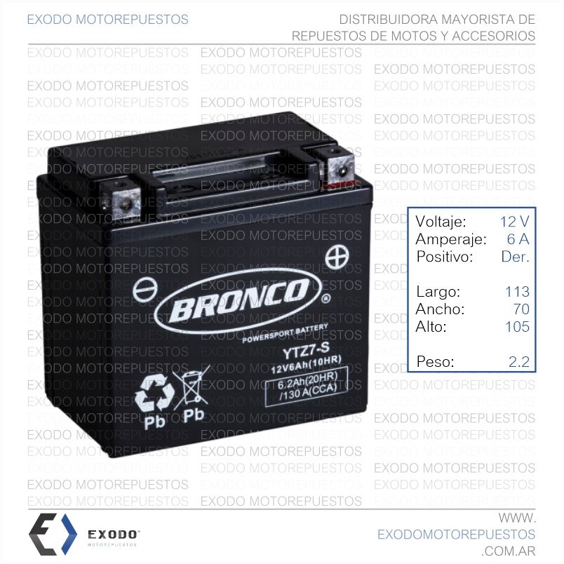 Imagen de BATERIA YTZ7S (Ristobat) *