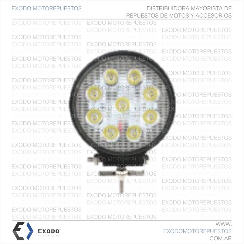 FARO LED REDONDO 9 LEDS ALTA POTENCIA (11,5 cm) 12V 27W *