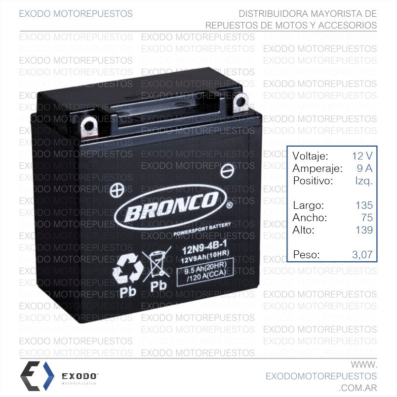 BATERIA 12N9-4B-1 (Ristobat) *