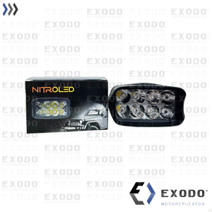 FARO LED RECTANGULAR 12 volt 8 LED c/soporte 