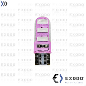 LED T10 6 SMD SILICONADO (Rosa) *