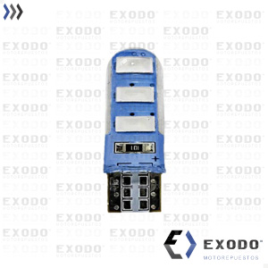 LED T10 6 SMD SILICONADO (Azul) *