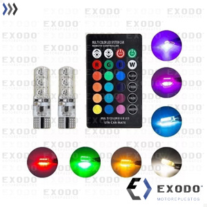 LED T10 SILICONADO RGB c/control remoto 12v **