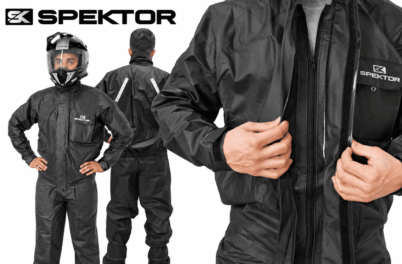 Imagen de TRAJE LLUVIA PVC HOMBRE NEGRO "M" (Spektor) Br.
