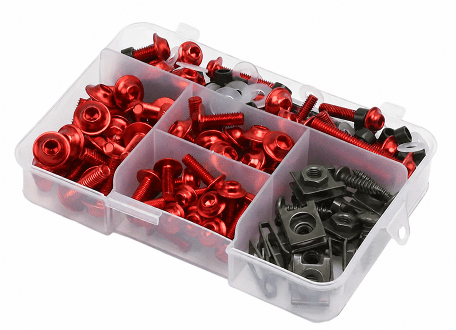 KIT TORNILLOS para CACHAS Anodizados (ROJO) **