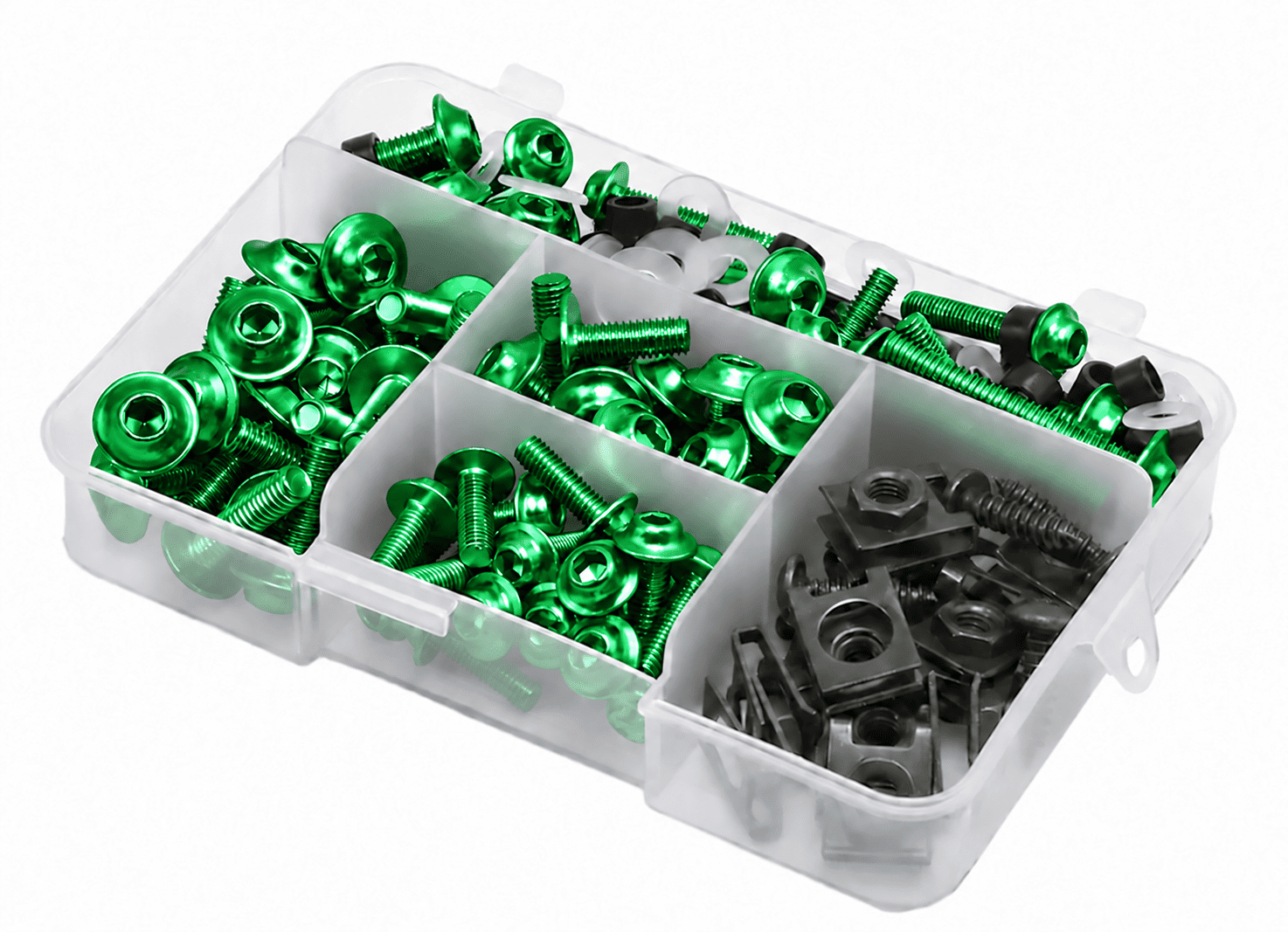 KIT TORNILLOS para CACHAS Anodizados (VERDE) **